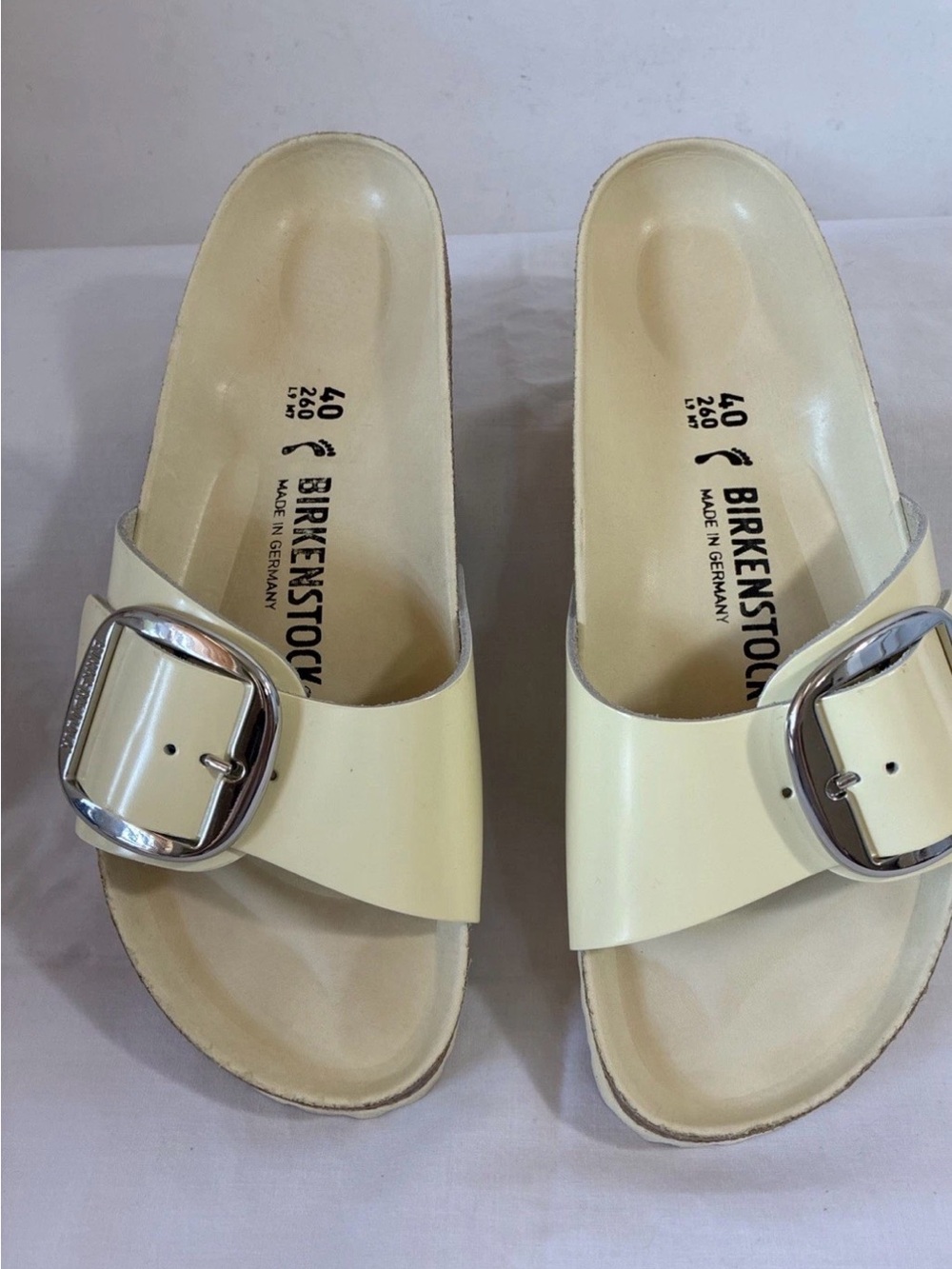 Birkenstock Madrid Women’s Big Buckle Sandal High Shine Butter Leather US 9/EU40